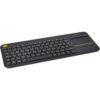 Logitech K400 Plus Wireless Touchpad Keyboard, Multi-Media Keys, Windows/Android, Laptop/Tablet, Arabic Layout, Black