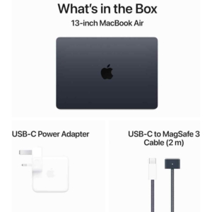 Apple MacBook Air 13-inch (M3 Chip, 8-Core CPU, 10-Core GPU, 16GB RAM, 512GB SSD) – Midnight – US English Keyboard