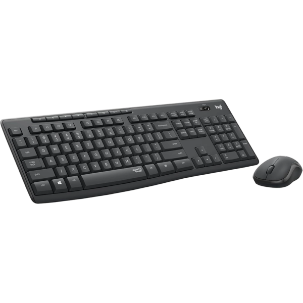 Logitech MK295 Wireless Keyboard and Mouse Set – SilentTouch, Quiet Typing & Clicking, Full-Size Keyboard with Numpad, Advanced Optical Mouse, Graphite EN Keyboard Logitech MK295 Wireless Keyboard and Mouse Set English