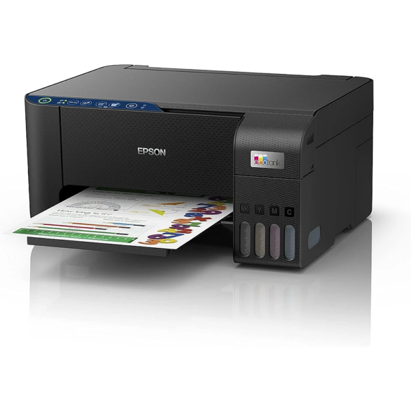 Epson EcoTank L3251 Home Ink Tank Printer – 3-in-1 Print/Copy/Scan, WiFi, SmartPanel App, Ultra-Low-Cost Printing – Compact Black Design