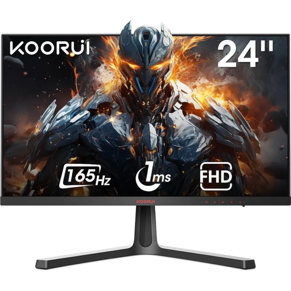 KOORUI 24E4 24-Inch FHD Gaming Monitor – 165Hz VA Panel, 1ms Response, AdaptiveSync, Ultra-Thin Design, HDMI/DP, VESA Mount – Black