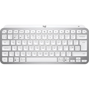 Logitech MX Keys Mini Wireless Illuminated Keyboard Grey – Compact, Backlit, Multi-OS, Bluetooth, USB-C, Metal Build
