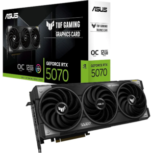 ASUS TUF Gaming GeForce RTX™ 5070 12GB GDDR7 OC Edition – PCIe 5.0, Dual HDMI/DP 2.1, 3.125-Slot, Military-Grade, Axial-Tech Fans – Gaming Graphics Card