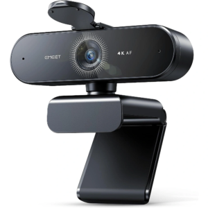 EMEET NOVA 4K Webcam – Ultra HD with PDAF Autofocus, Dual Noise-Cancelling Mics, Auto Light Correction, Plug & Play USB, Privacy Cover – Ideal for Streaming & Business Meetings