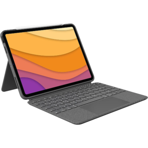 Logitech Combo Touch Keyboard Case iPad Air 4th & 5th Gen Arabic Layout, Detachable Backlit Keyboard, Precision Trackpad, Smart Connector – Grey