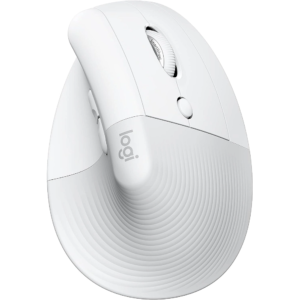 Logitech Lift Vertical Ergonomic Mouse – Wireless Bluetooth & Logi Bolt USB Receiver, Quiet Clicks, 4 Programmable Buttons, Windows/macOS/iPadOS Compatible – Off White
