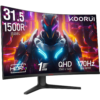 KOORUI 32E6QC 32 Inch Curved Gaming Monitor – QHD 2560×1440, 170Hz Refresh, 1ms MPRT, Adaptive Sync, 1500R VA Display – Black