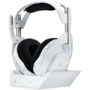 Logitech Astro A50 X LIGHTSPEED Wireless Gaming Headset White + Base Station – 40mm PRO-G Graphene, HDMI 2.1 Passthrough, 24H Battery – UAE