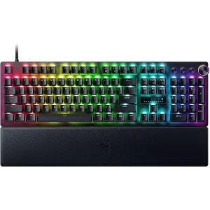 Razer Huntsman V3 Pro Esports Gaming Keyboard – Analog Optical Switches, Rapid Trigger, Adjustable Actuation, PBT Keycaps, Media Dial, Wrist Rest, Aluminum Top Plate – Black | UAE