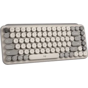 Logitech Pop Keys Wireless Mechanical Keyboard with Customizable Emoji Keys – Mist Sand (US English) | RKN Computers UAE
