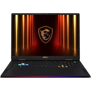 MSI Raider 18 HX AI A2XWJG Gaming Laptop – Intel Core Ultra 9 285HX, 64GB DDR5 RAM, 2TB NVMe SSD, NVIDIA RTX 5090 24GB, 18" UHD+ 120Hz, Windows 11 Home (Advance), ENG/ARB Keyboard, Core Black – 2 Year Warranty + Free Titan Gaming Backpack
