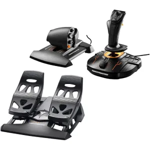 Thrustmaster T16000M FCS Flight Pack – Joystick, Throttle & Rudder Pedals for PC, Ambidextrous Stick, 30 Action Buttons, H.E.A.R.T Magnetic Technology | TM-JSTK-T16000-FCS-FGHTPK