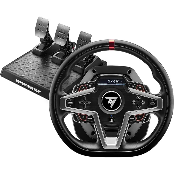 thrustmaster-t248-playstation-edition-steering-wheel Thrustmaster T248 PlayStation Edition Steering Wheel – Magnetic Paddle Shifters, Force Feedback, 25 Buttons, PS5/PS4/PC | TM-WHL-T248-PS